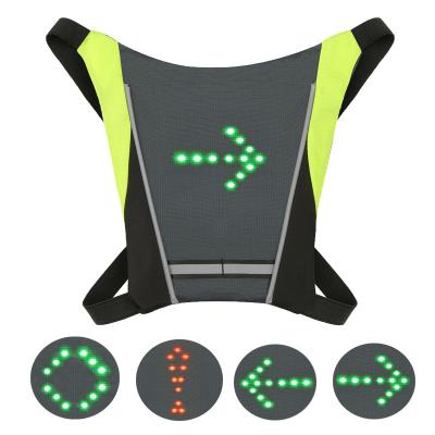 China Water Proof LED Turn Signal Bike Pack LED Backpack Accessory Gadget With Direction Indicator USB Charge Reflective Vest For Cycling At Night for sale