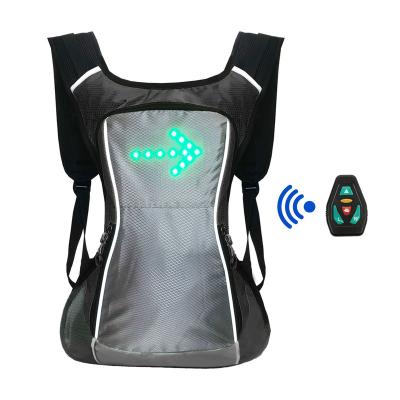 China With Wholesale USB Smart Reflective Light Post Backpack Flashing Cycle Backpack Recycling Night Safety Led Bike Light Backpack for sale