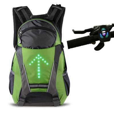 China LED Turn Signal Recycling Backpack With Direction Indicator USB Safety Light Rechargeable Bicycle Bag For Cycling Running Walking Jogging for sale