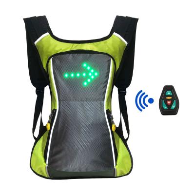 China With reflective USB bagpack bicycle arrow rucksack mochila ciclista steering turn signal cordless smart riding backpack led for sale