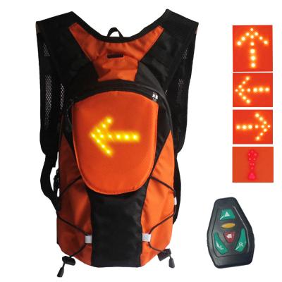 China LED Light Backpack Safety Mochila Recycling Flashing Warning Backpack Kids Increase Backpack Smart Luminous Led Warning Orange for sale