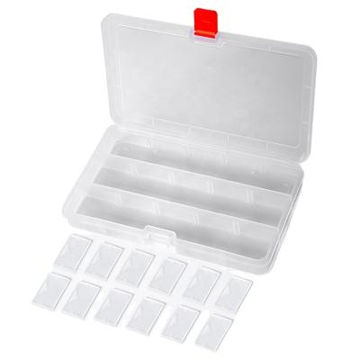 China 15 Grid Workable Clear Plastic Opens Storage Boxes with Adjustable Dividers Jewelry Container Organizer for Beads Earrings Rings for sale