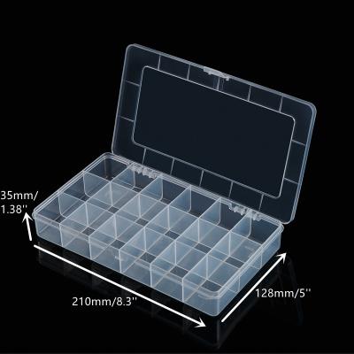 China Sustainable Jewelry Organizer Box For Earrings Storage Clear Plastic With 18 Small Compartment Tray for sale