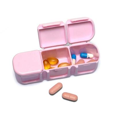 China Travel Friendly 3-Compartment Pill Case Mini Medical Pill Organizer Box Colorful Plastic Medicine Reminder Holder for sale