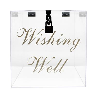 China Custom Size Eco-friendly Best Selling Transparent Acrylic Charity Donation Box Wedding Wishing Box Well for sale