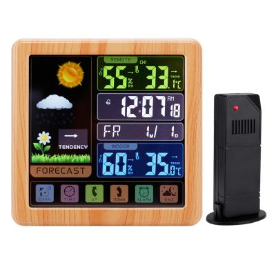 China Hot Antique Full Display Smart Touch Screen LCD Digital Wireless Alarm Clock Sales Style Weather Station for sale