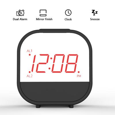 China Antique Style Amazon Best Selling Table Clock Alarm LED Display Digital Mirror Digital Alarm Clock for sale