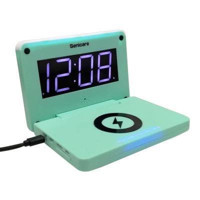 China Factory Wholesale Antique Style Led Digital Clock USB Electronic Wireless Charging Creative Dual Desk Alarm Clock for sale