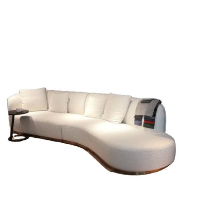 China Reclining Recliner Recliner Luxury Italian Fabric Modern Steel Base Long Sofa Elegant Living Room Sofa for sale