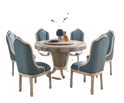 China European Light Gray Color Dining Room Furniture Classic Luxury Classic Dining Table Set Dining Tables And European Dining Chairs for sale