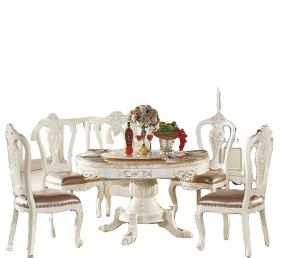 China EUROPEAN Chandelier Finished Dining Room Sets Classic Dining Room Furniture Dining Table With Chairs for sale