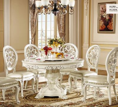 China European Traditional Luxury Classic Brown Stone Round Top Dining Table Round Color Home Marble Top Dining Table for sale