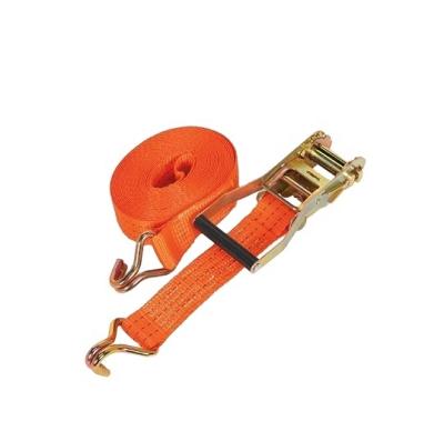 China Tie Down Goods 100% Polyester 5T 10m Cargo Lashing Ratchet Tie Down Strap With Hook for sale