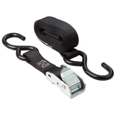 China Tie Down Goods EN12195-2 Standard 100% Polyester Cam Buckle Tie Down Strap With S Hook for sale