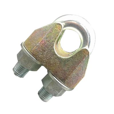 China Wire Rope Fittings Rigging Hardware DIN1142 Yellow Electrical Galvanized Wire Rope Clip for sale