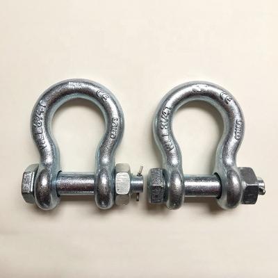 China General Industry Forged G2130 Galvanized Bow Shackle With Bolt / Bow Shackle for sale