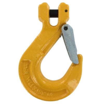 China Heavy Industry G80 Drop Forged Alloy Steel Painted Finish Clevis Clamp Hook With Latch for sale