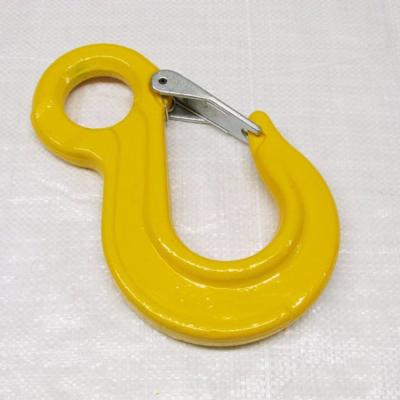 China Heavy Industry Drop Forged European Type G80 Eye Clamp Hook With Safety Latch for sale