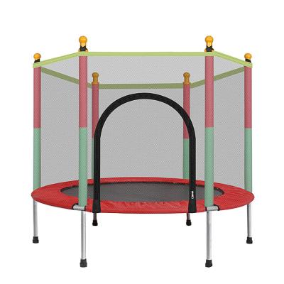 China Durable Jumping Bed Trampoline With Safety Net Big Bungee Kids Double Pad Elastic Bed for sale