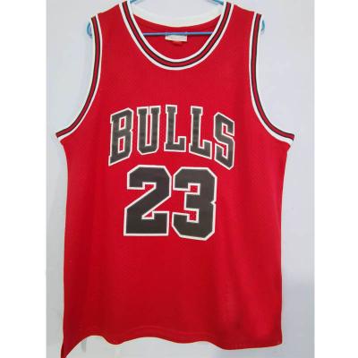 China High Quality Polyester Red Mens Breathable Sports Wear Top Material Basketball Tank Top for sale