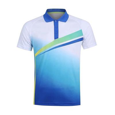 China Custom Badminton Polo Shirts Design 2021 New Style Printing Sublimation Jersey Wholesale Cheap Quick Dry for sale