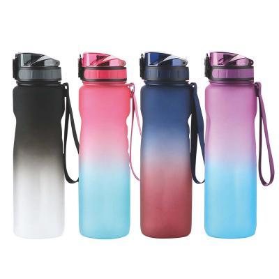 China Leak-Proof Tritan One-Touch Vivid Water Flow 32oz BPA Free Click Sport Water Bottle With Time Marker for sale