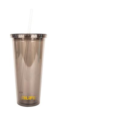 China Wholesale 24oz Coffee Double Wall Insulated Plastic Acrylic Tumbler Cups With Straw And Lids for sale