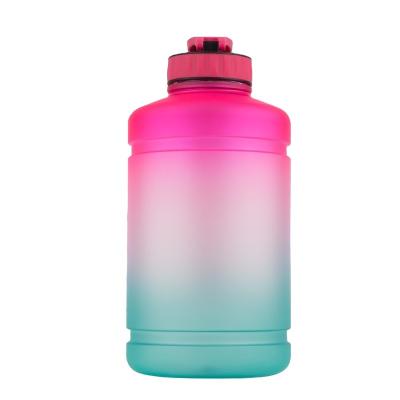 China Amazon Gradient 64oz Mouth Gym Success Viable Shake Half Gallon Top Wide Motivational Water Bottle for sale