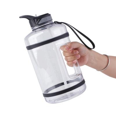 China Sustainable bpafree recycle 1 gallon clear plastic gym water bottle for sale