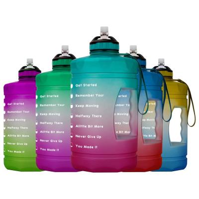 China BPA Free Motivational Jug Sustainable 1 Gallon Sports Water Bottle With Straw for sale