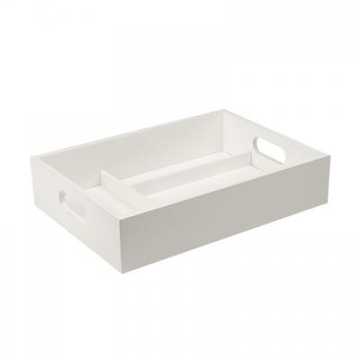 China Handmade white wooden tray with divider for sale