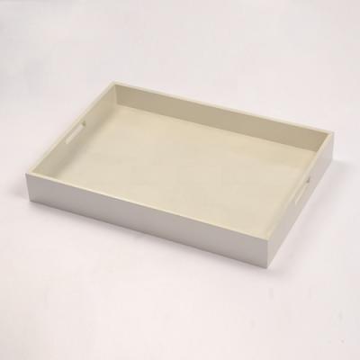 China Handmade Whites/Blacks/Silver Handcraft Wooden Paint Tray for sale