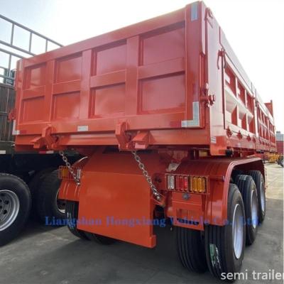 Chine Camion d'acier utilitaire de 80 tonnes Fu-Wa 20-50 Cbm Heavy Duty 3-Axle Rear Flip Dump Semi-remorque à vendre