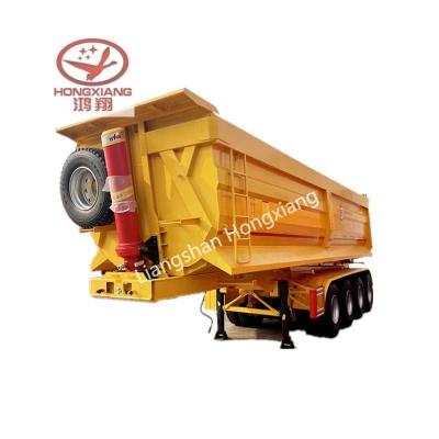 China Big Demand Cylinder 4 Axles U Type 50 Tons End Dump Trailer Tipper Semi Truck Trailer for sale