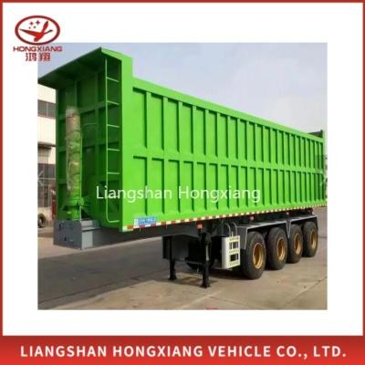 China Front Lifting Dump Semi-Trailer 60ton U Style 4 Axles Heavy Duty Tipper Semi Trailer for sale