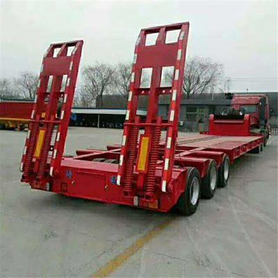 China Grade 2024 Latest 3 Axle 60 Ton Container Chassis Semi Trailer Low Bed Semi Trailer for sale