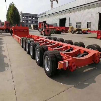 China 13t Axle Self Steering Iron Low Bed Semi Trailer 80ton 5 Axles Lowboy Truck Trailers for sale