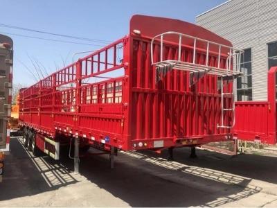 China 5.8 tons Carbon Steel Mechanical Leaf Spring Suspension Front Platform 1m/1.2/ Fence Semi Trailer for sale