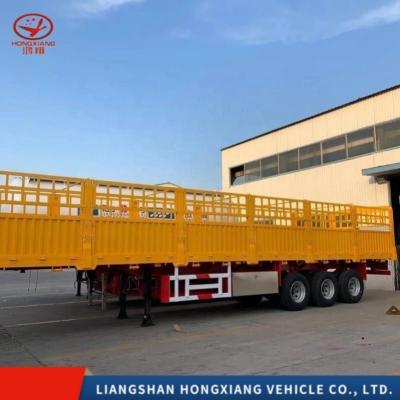 China 3 Axle 40FT Warehouse Type Side Wall Fence Semi Trailer Top Tarpaulin Fence Cargo Semi-Trailer for sale