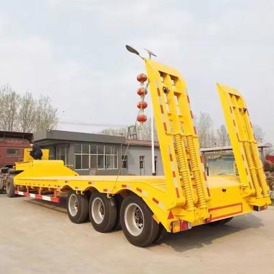 China 50 Ton 20FT 40FT 50FT 53 Foot Container Chassis Flatbed Semi Trailer with 1820mm Tread for sale