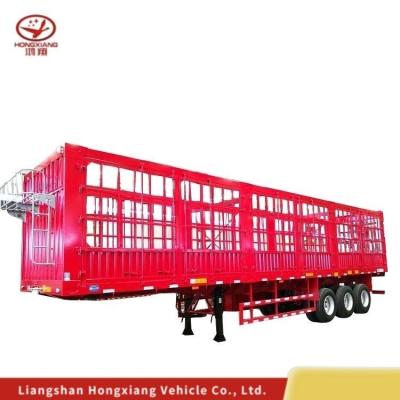 China Light Duty 13 M Cattle Sheep 3 Axis Straight Beam Pile Semi-Trailer Cargo Fence Semi-Trailer for sale