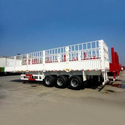 China 30-100 Ton Drop Side Wall Warehouse Type Side Wall Fence Cargo Semi Trailer for Steel for sale