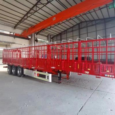 China Cheaper High Side Fence Flatbed Truck Trailer Fence Cargo Semi-Trailer with 2 Axles for sale