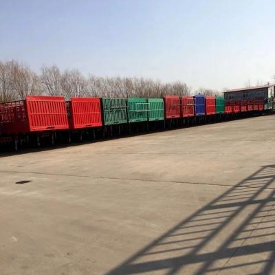 China Stahl 3 Achsen Hochseite Zaun Lebendes Vieh Transport Halbanhänger 40t 60 Tonnen zu verkaufen