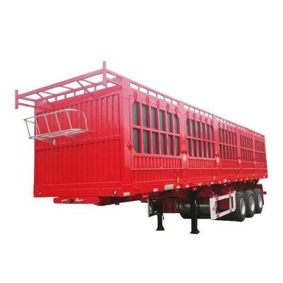 China 3-Axis Cargo Fence Side Wall Trailer Carrying Capacity of 30 Tons 40 Tons and 60 Tons for sale