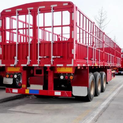 China Steel 3-Axis Fruit and Vegetable Livestock Semi-Trailer Pile Fence Dry Semi-Trailer for sale