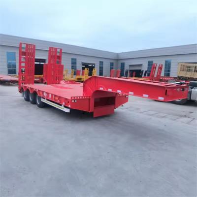 China 40ft 80 ton platte halfrol van koolstofstaal voor containervervoer Te koop