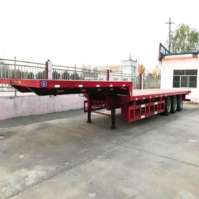 China Steel Flatbed Trailer 20FT 40FT 3/4/5 Axles Low Bed Semi Trailer for Container Transport for sale