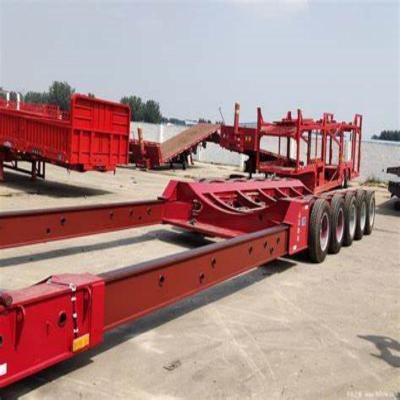 China 60 Ton 3 Axle Extendable Low Bed Trailer / Low Flatbed Semi Trailer / Low Boy Truck Semi Trailer for sale