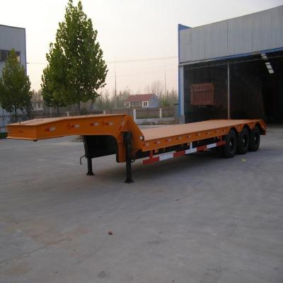 China Mac Pherson Type Suspension 40-80ton 4 Axle Telescopic Extended Low Bed Semi Trailer for sale